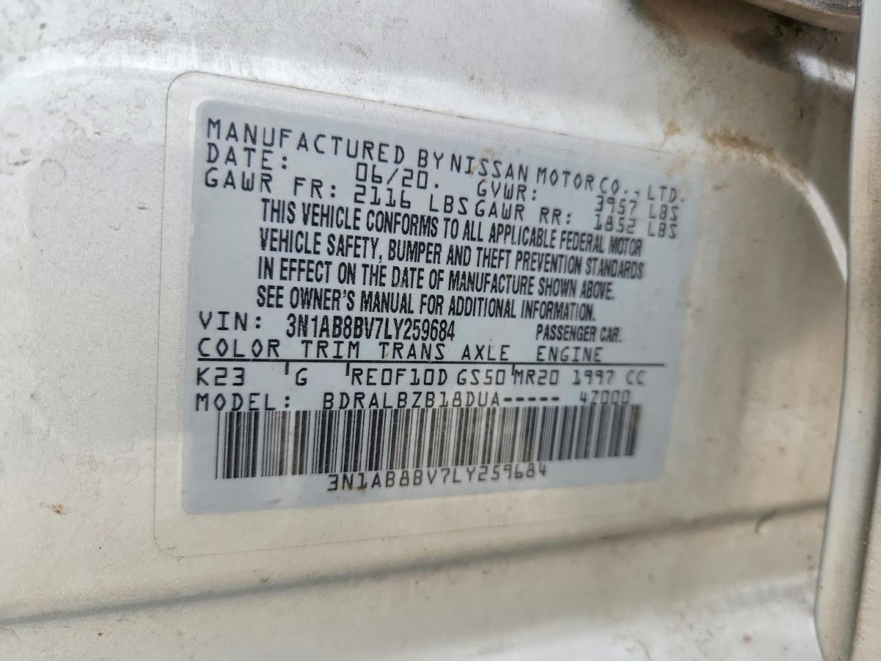 2020 NISSAN SENTRA