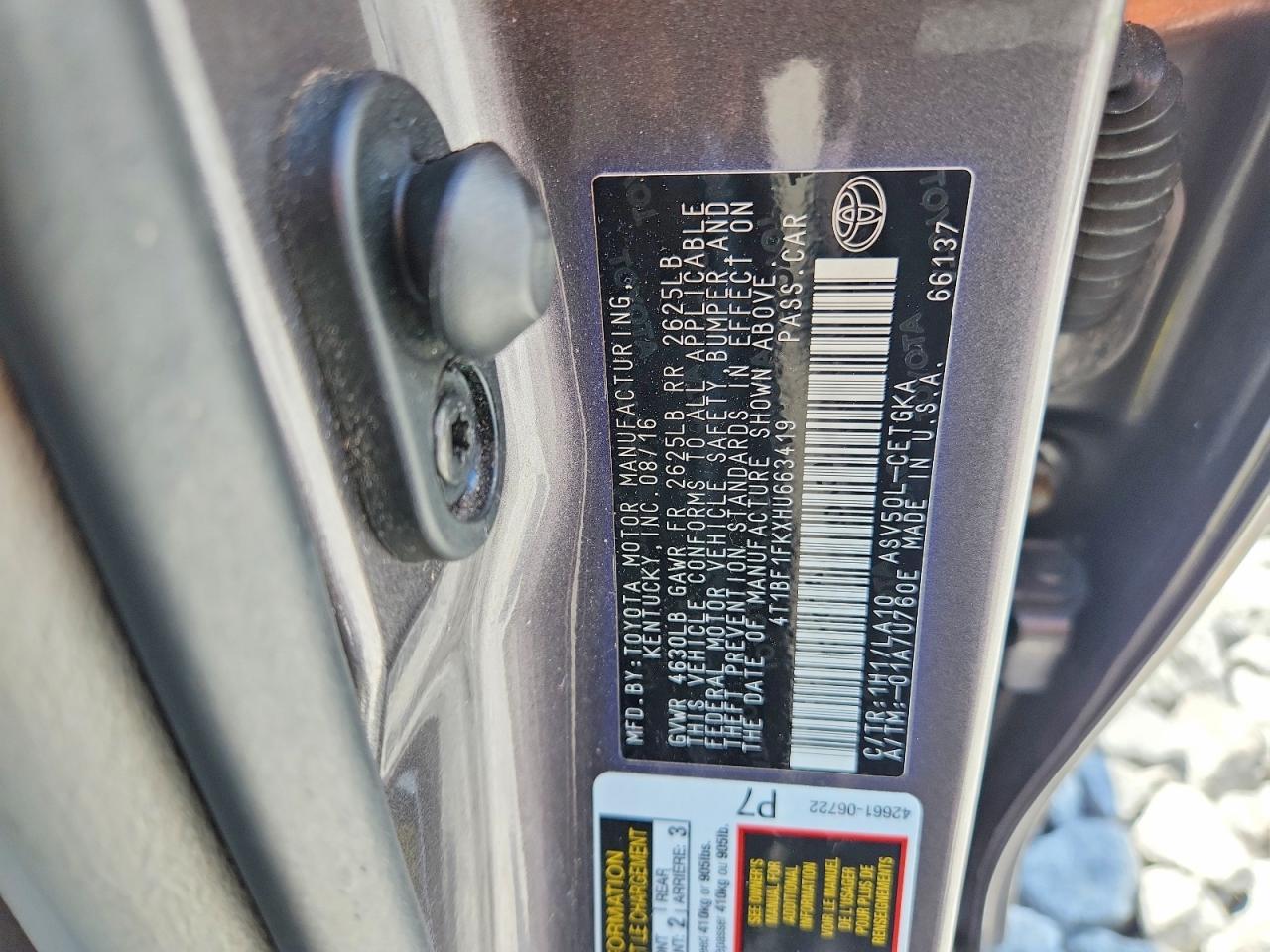 2017 TOYOTA CAMRY