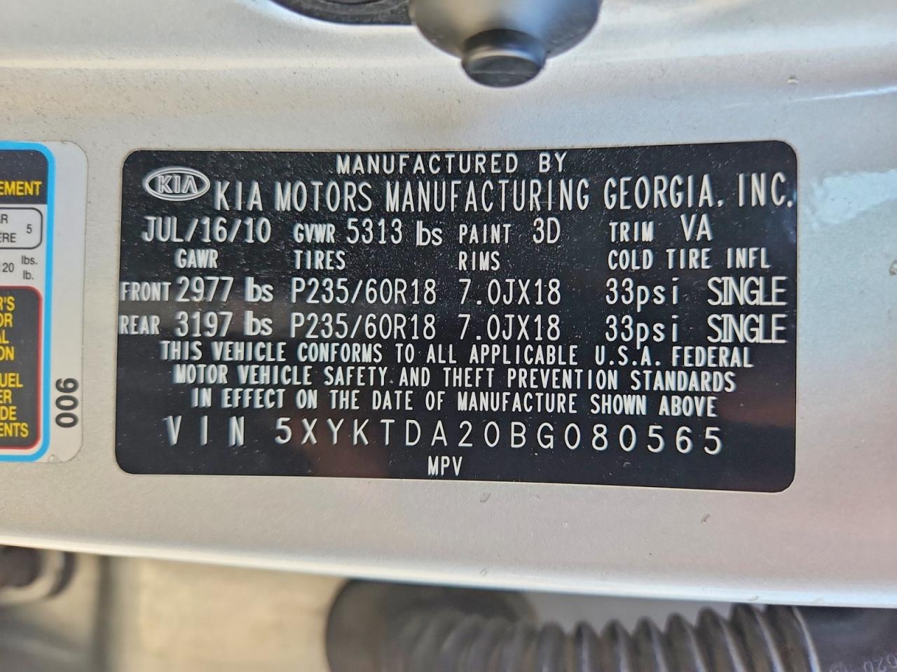 2011 KIA SORENTO