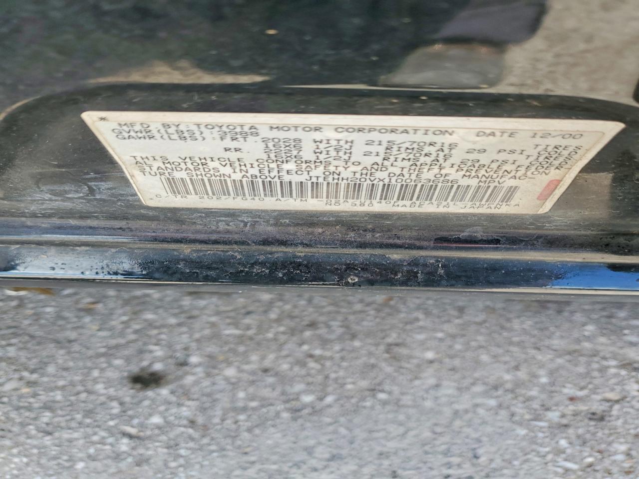 2001 TOYOTA RAV4