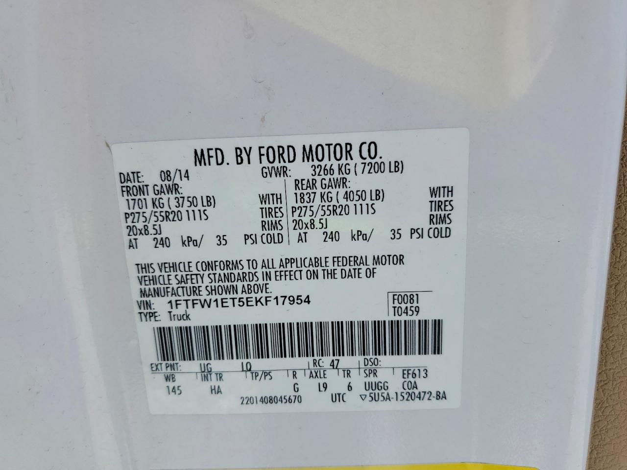 2014 FORD F150