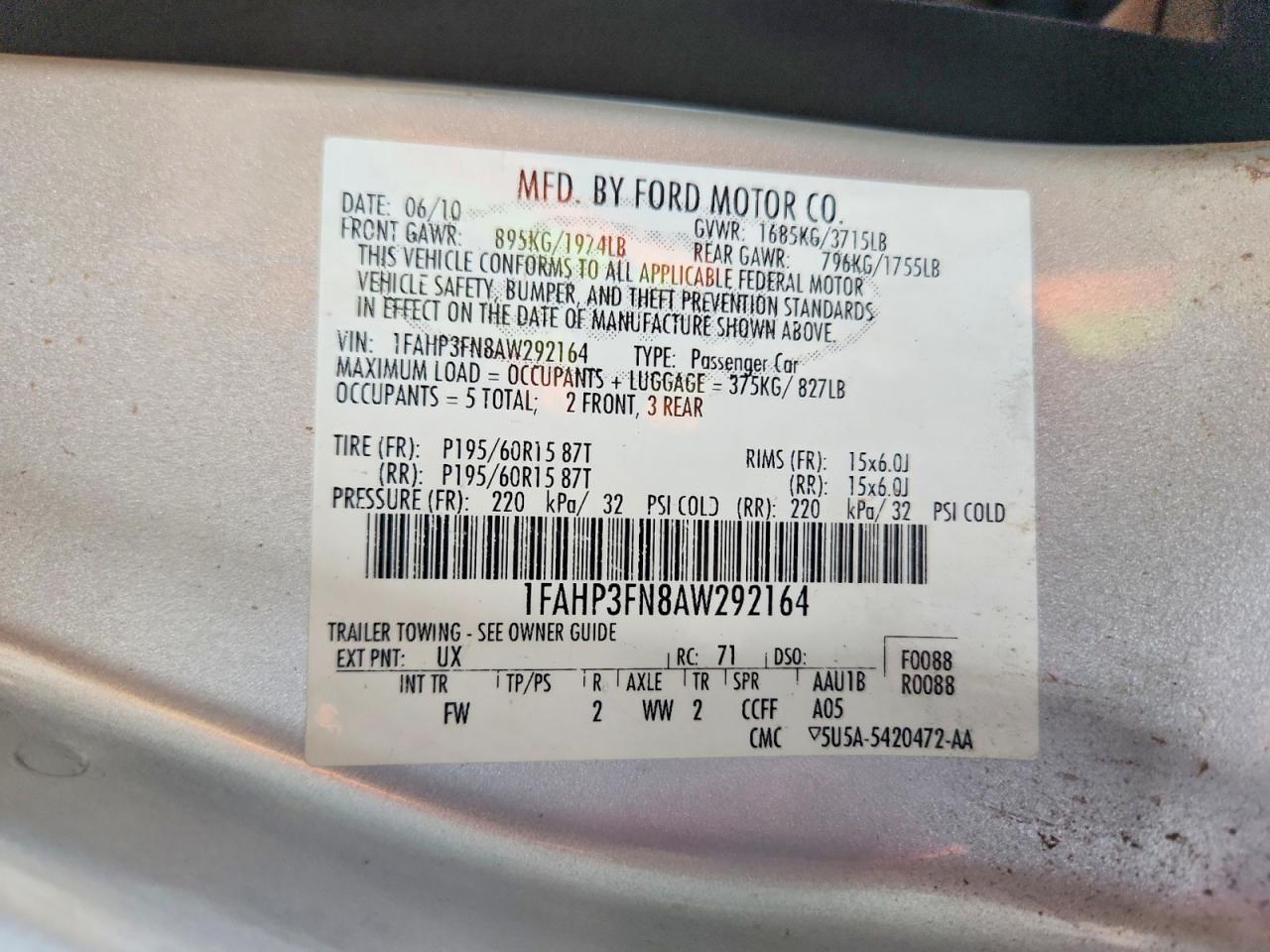 2010 FORD FOCUS