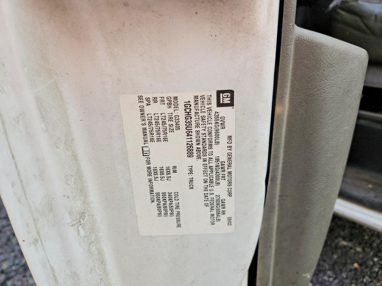2004 CHEVROLET EXPRESS