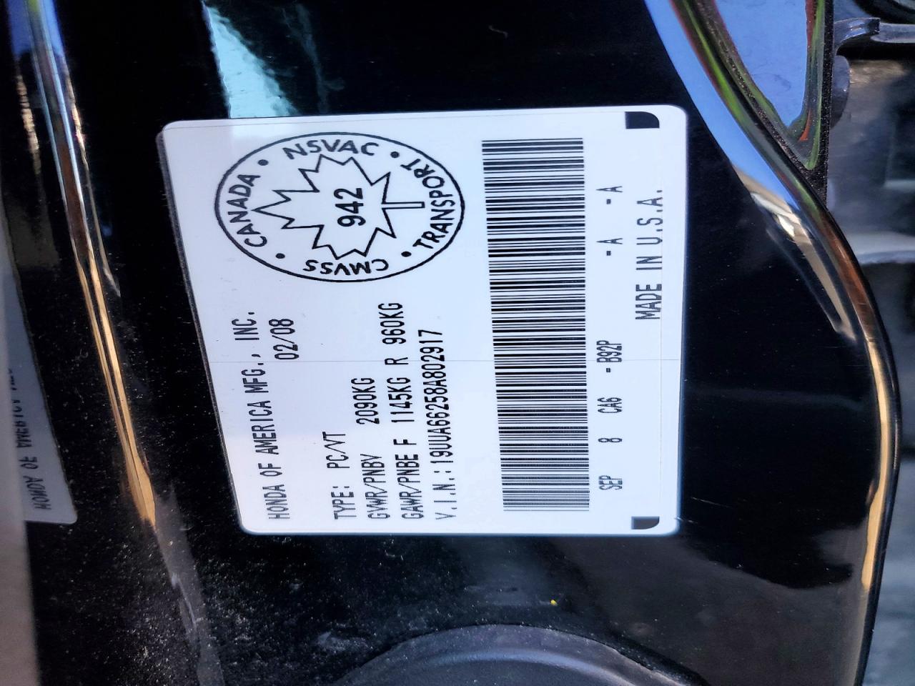 2008 ACURA TL