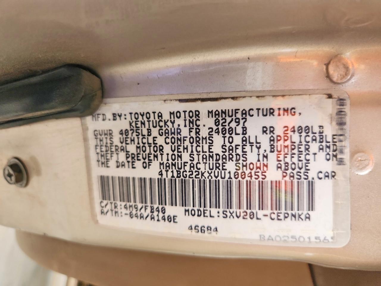 1997 TOYOTA CAMRY