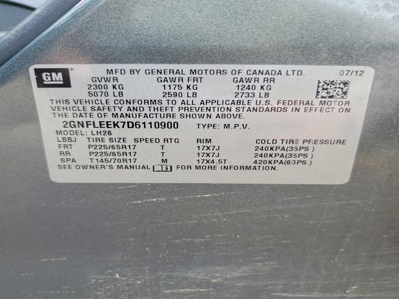 2013 CHEVROLET EQUINOX