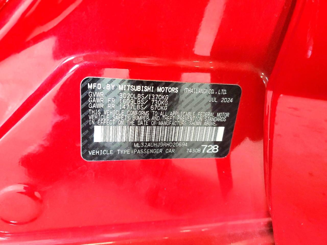 2024 MITSUBISHI MIRAGE