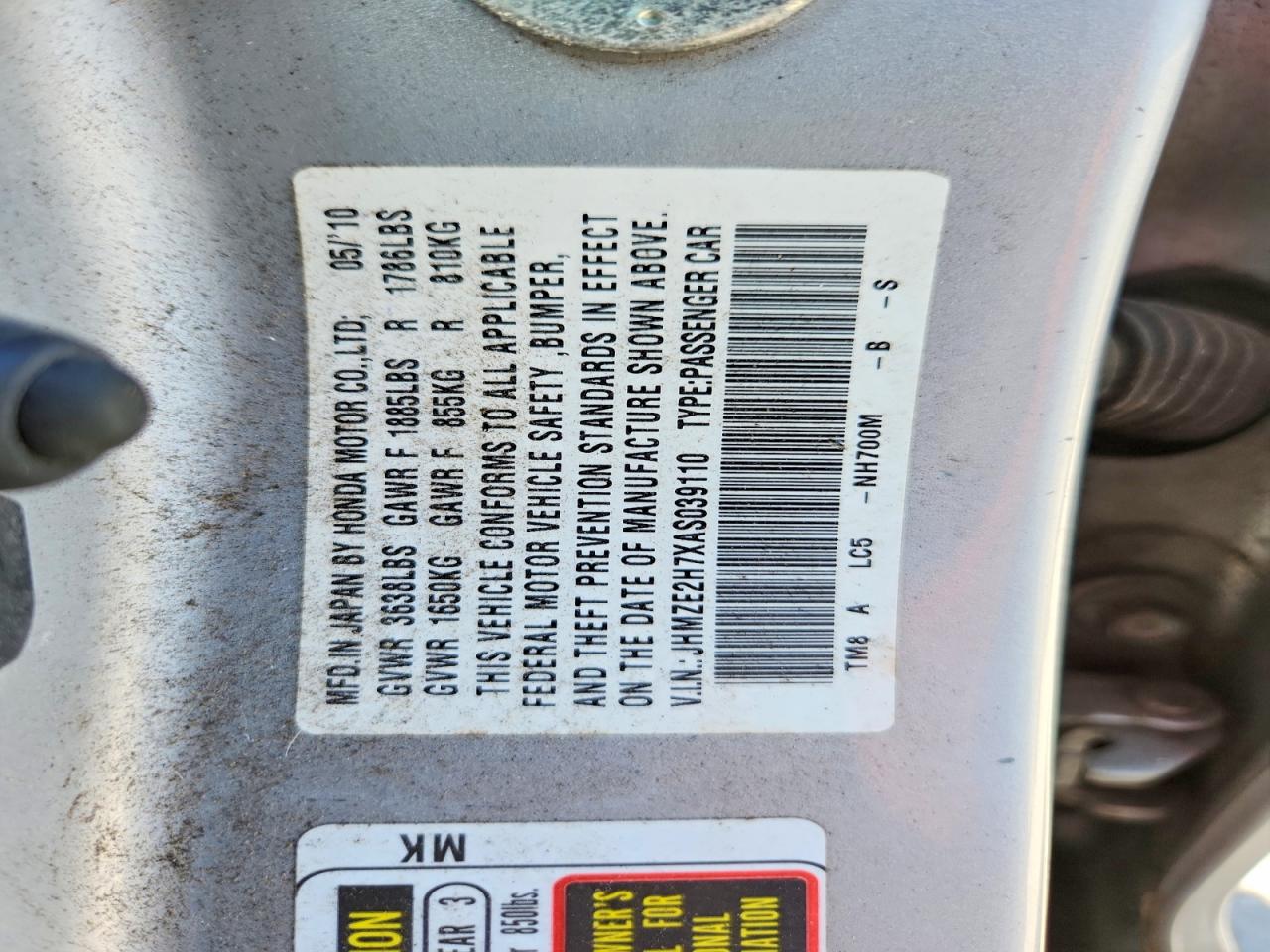 2010 HONDA INSIGHT