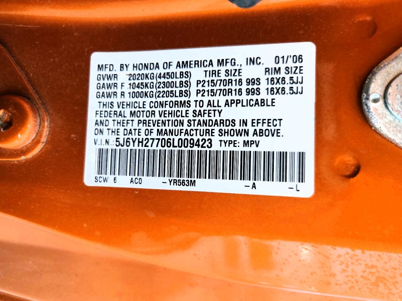 2006 HONDA ELEMENT