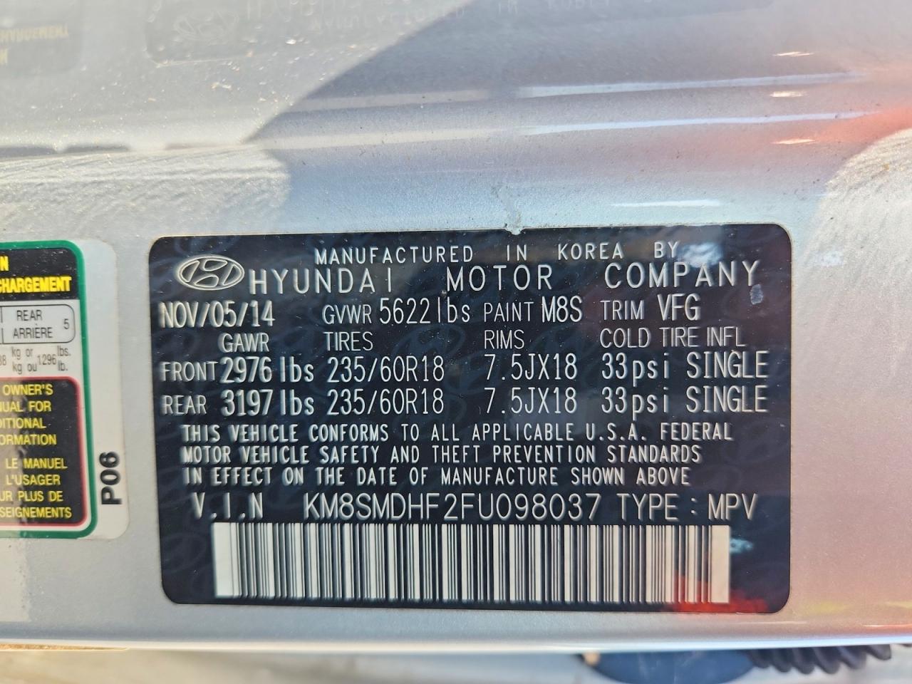 2015 HYUNDAI SANTA FE