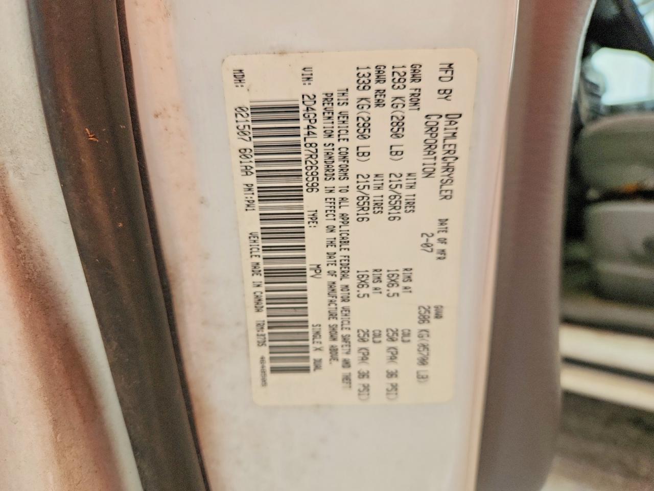2007 DODGE CARAVAN