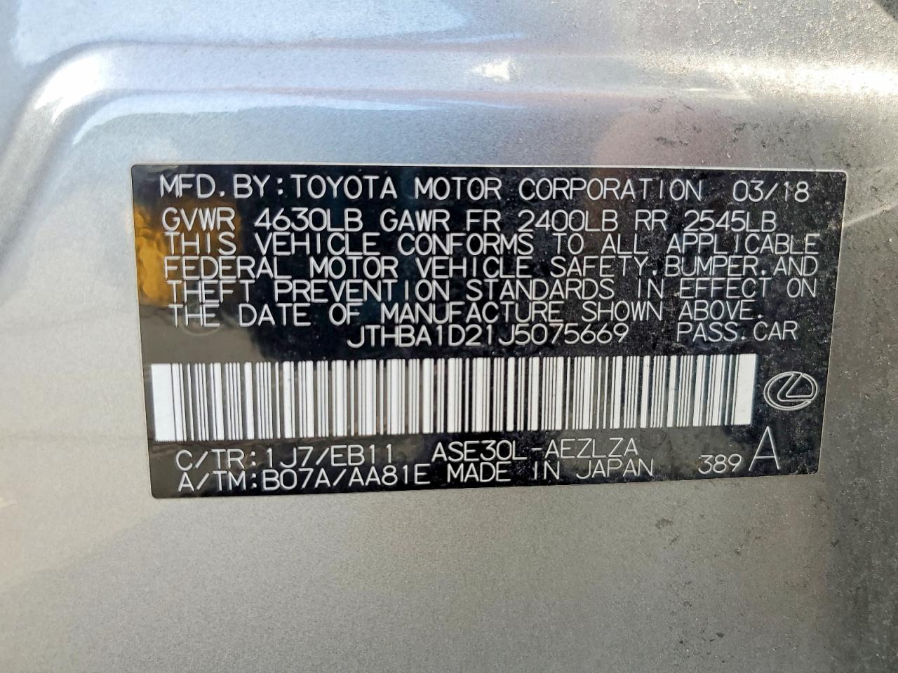 2018 LEXUS IS