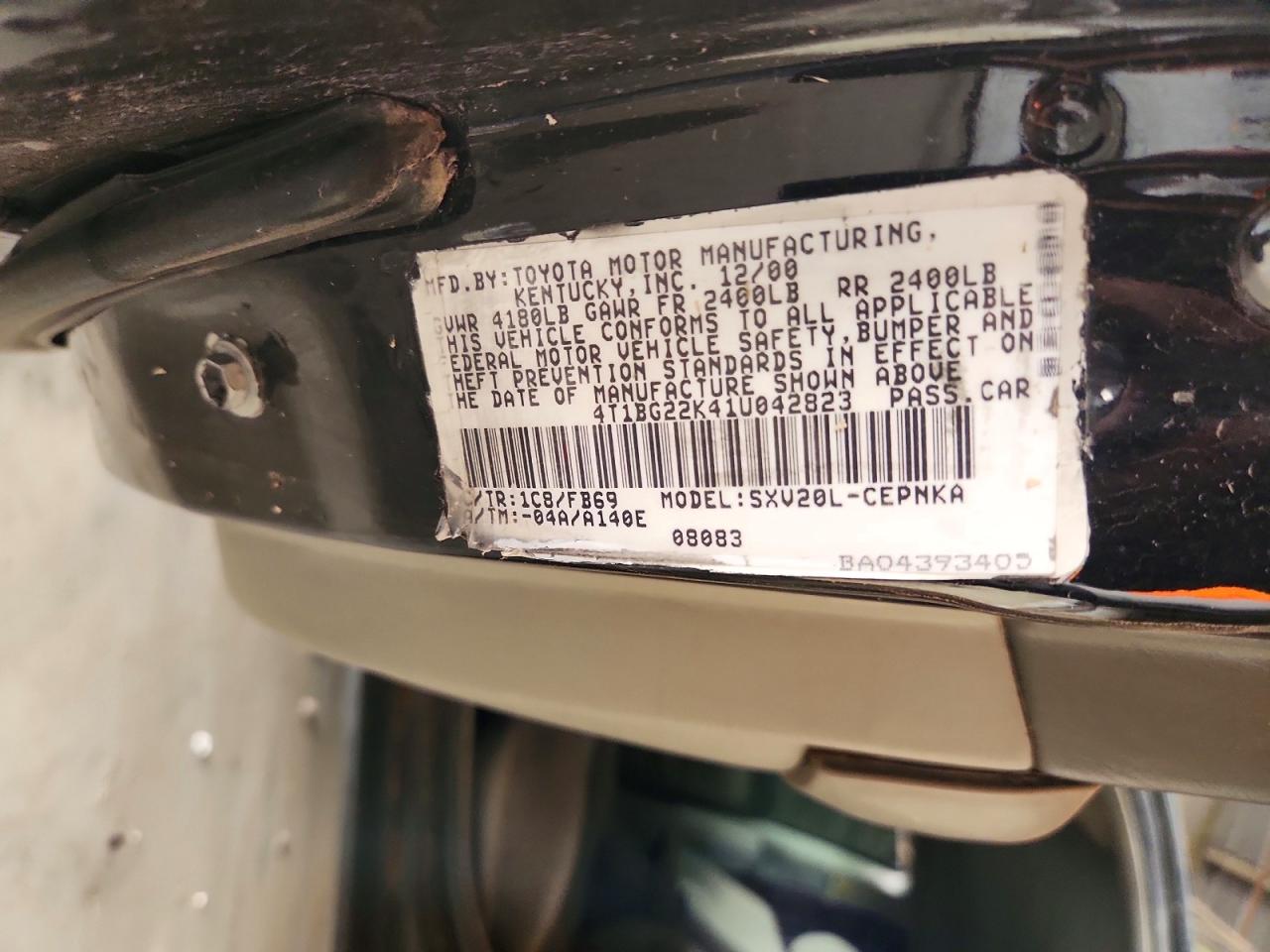 2001 TOYOTA CAMRY