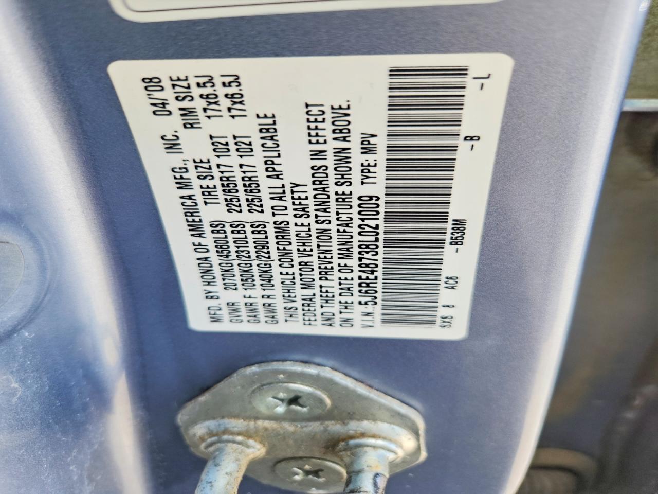 2008 HONDA CRV