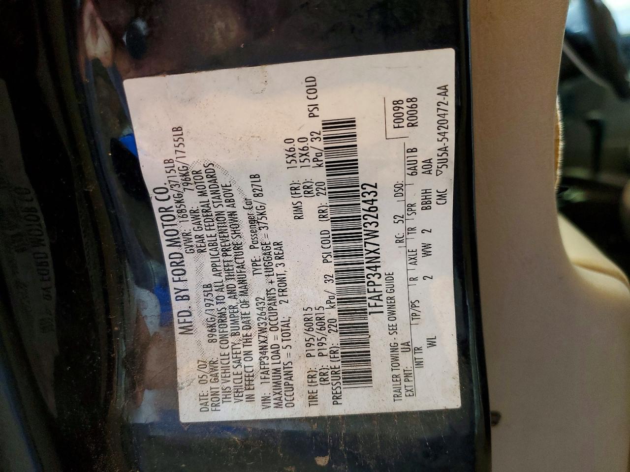 2007 FORD FOCUS