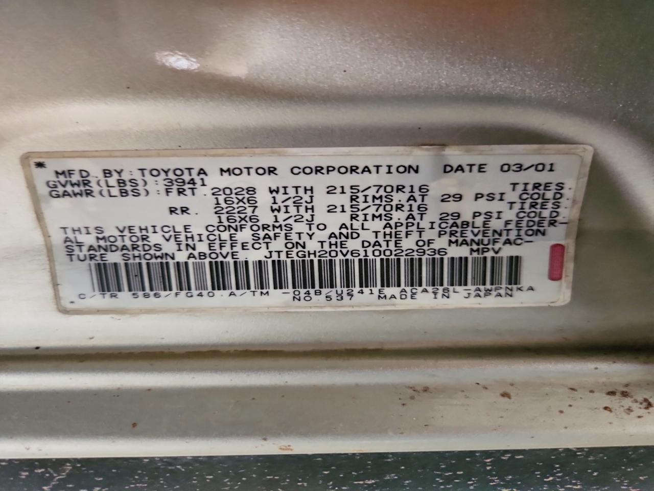 2001 TOYOTA RAV4