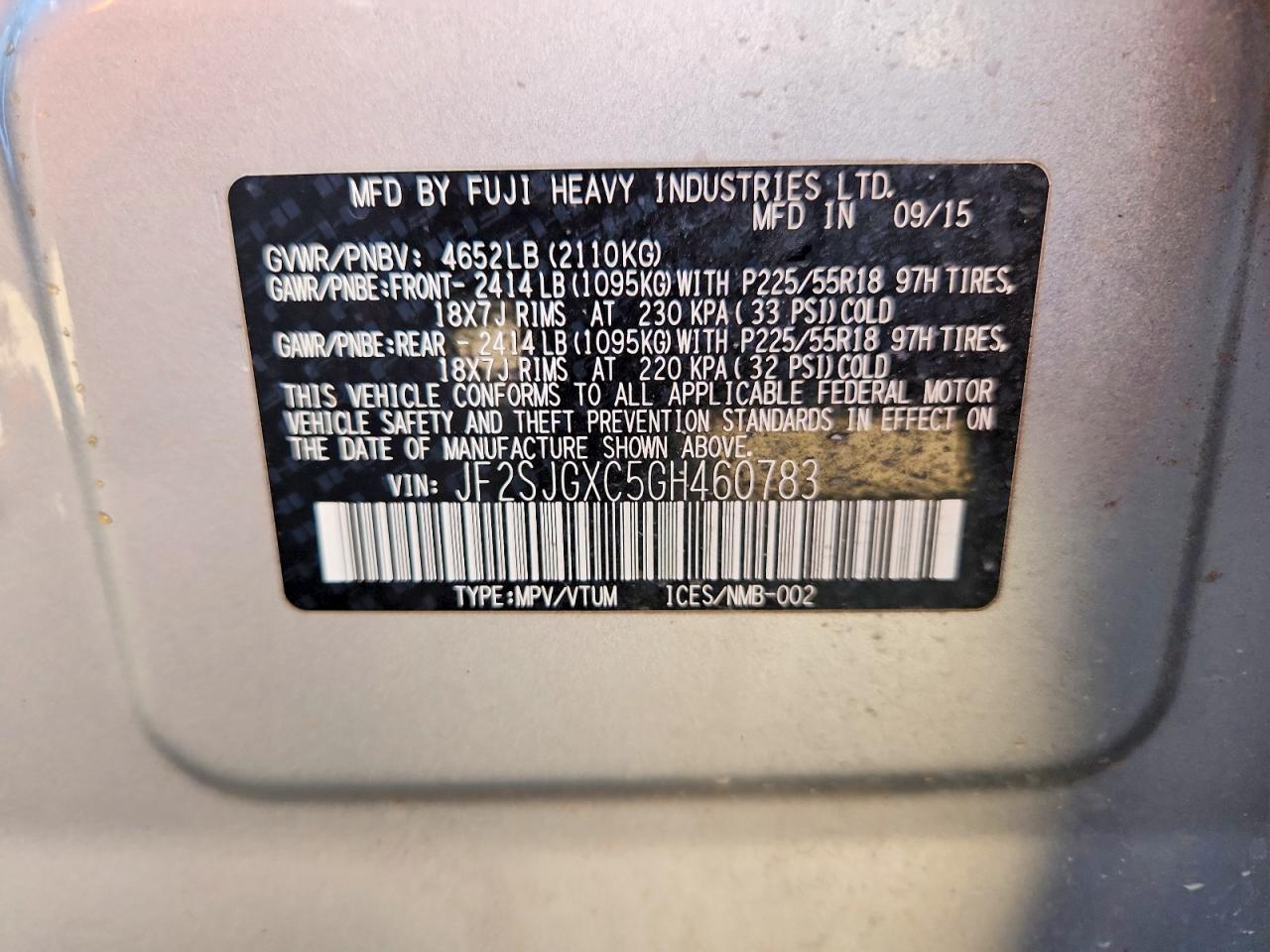 2016 SUBARU FORESTER