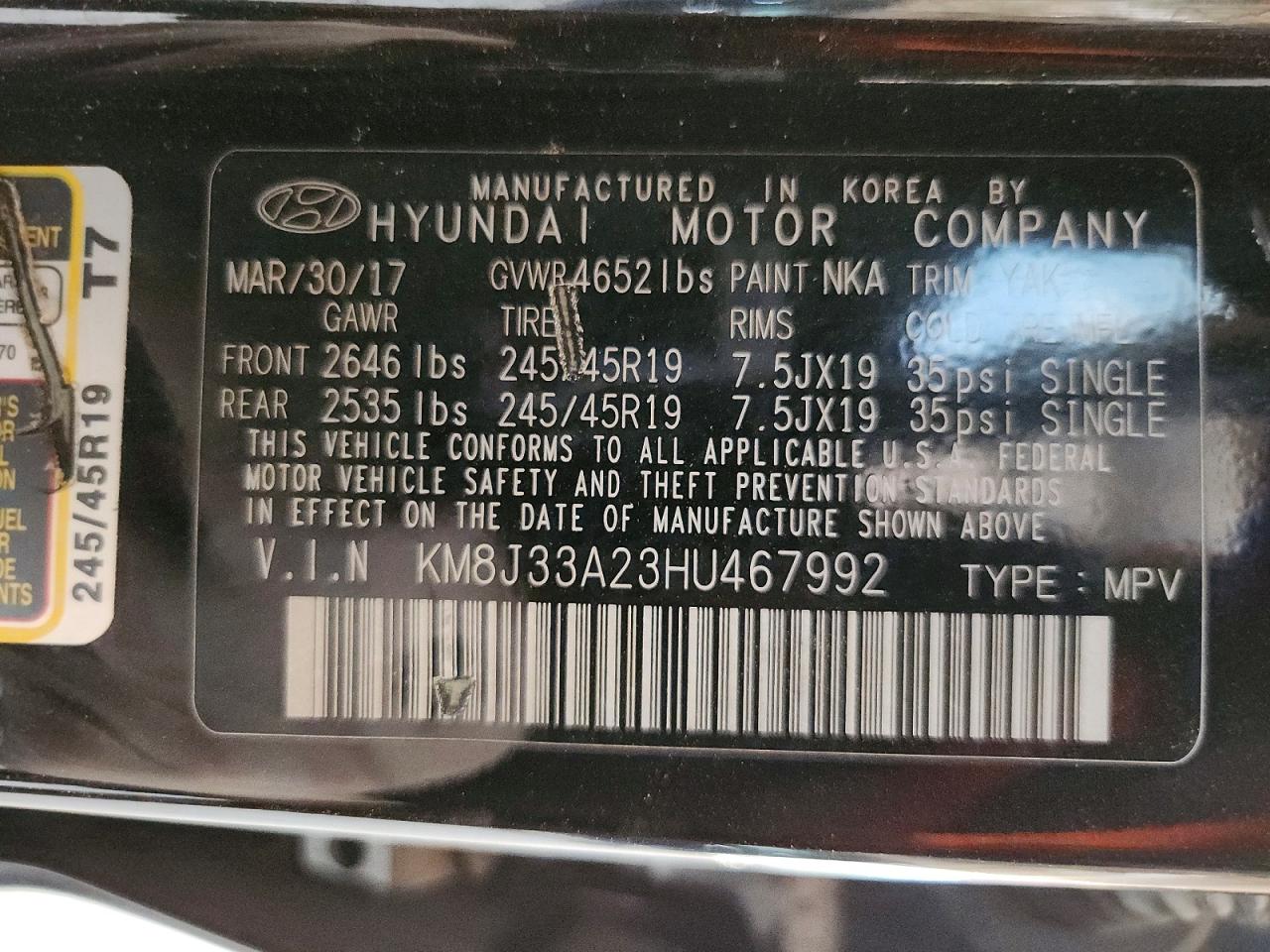 2017 HYUNDAI TUCSON