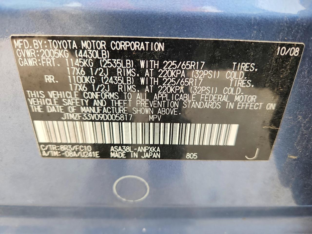 2009 TOYOTA RAV4