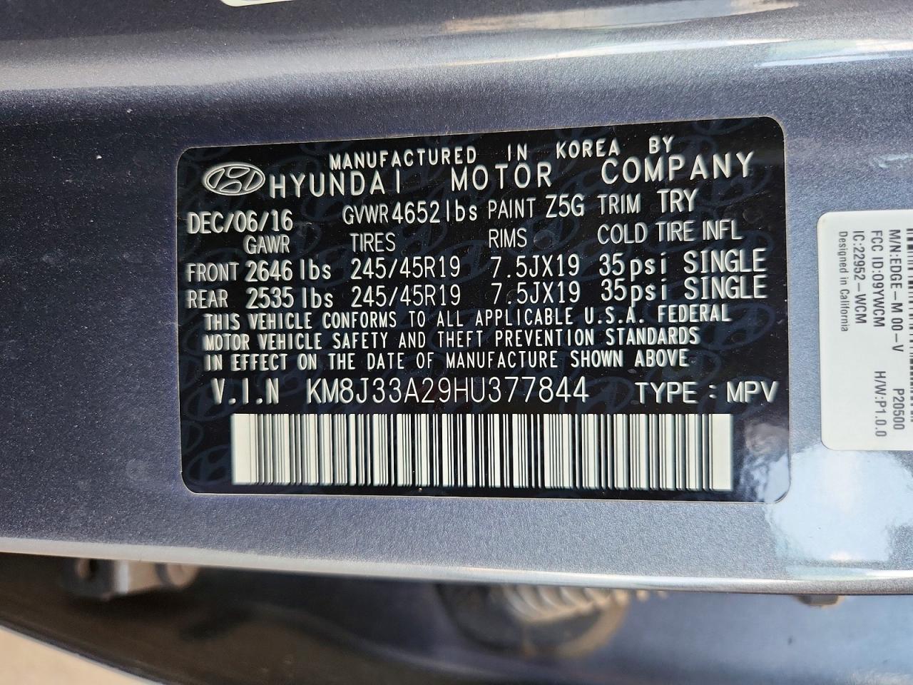 2017 HYUNDAI TUCSON