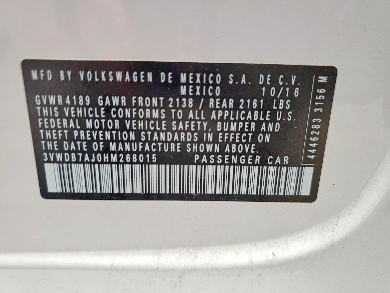 2017 VOLKSWAGEN JETTA