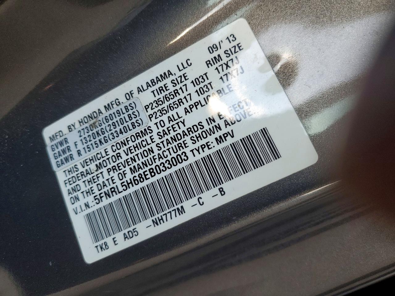 2014 HONDA ODYSSEY