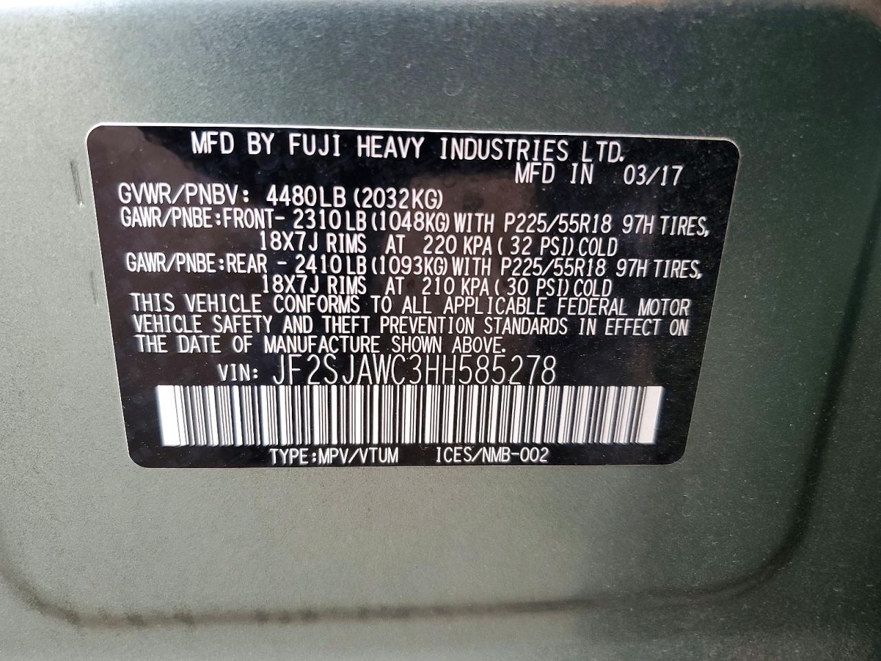 2017 SUBARU FORESTER