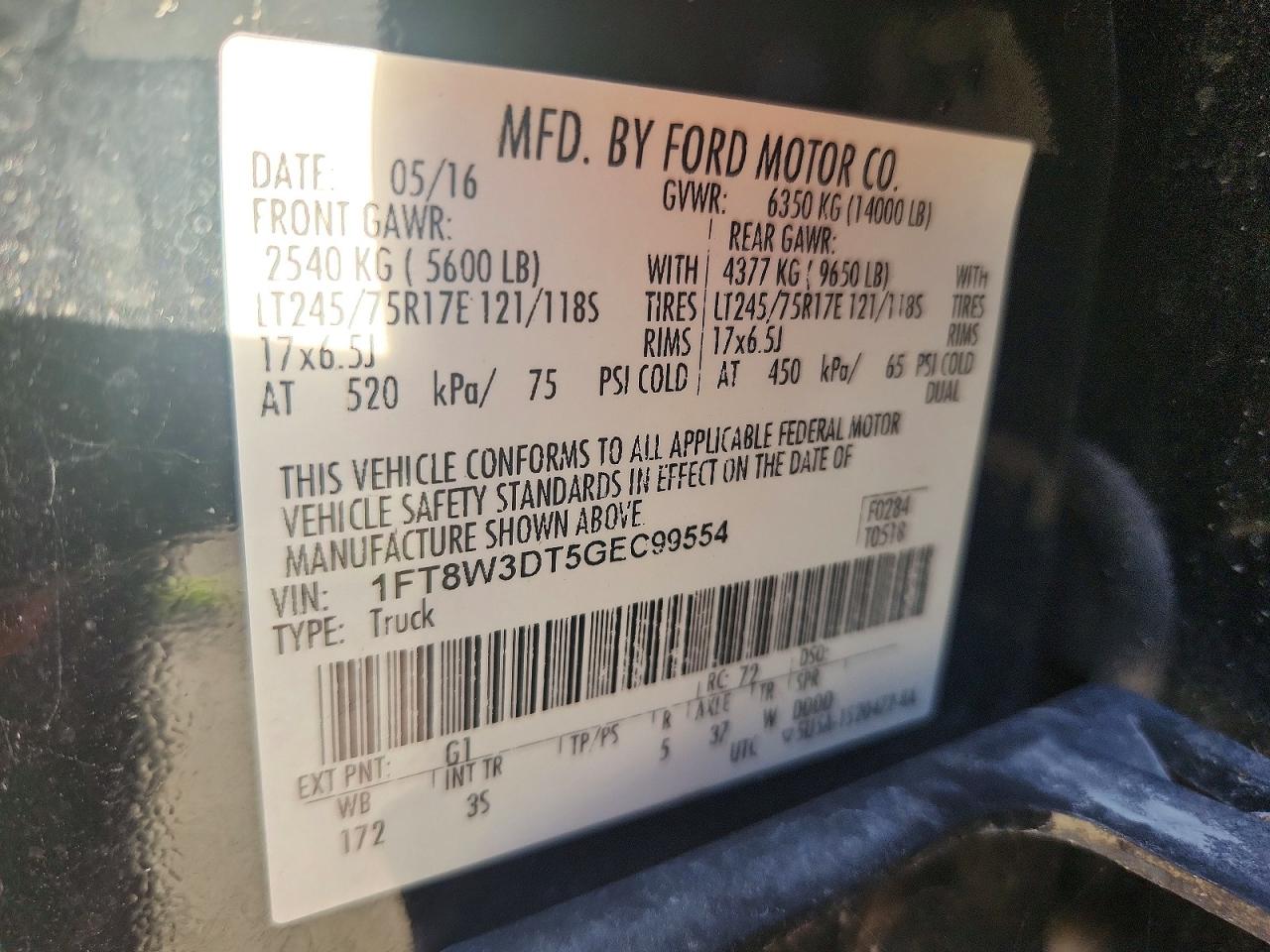 2016 FORD F350 SUPER