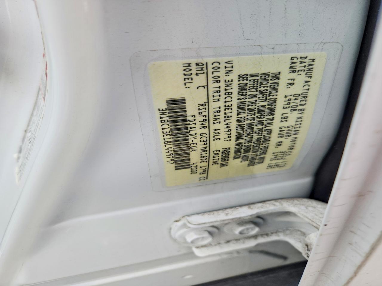 2008 NISSAN VERSA