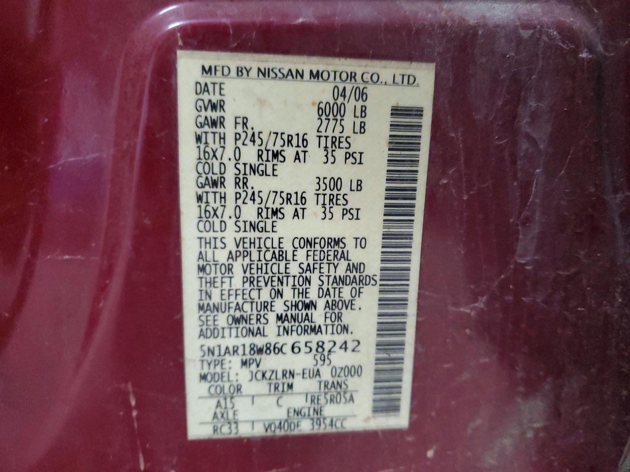 2006 NISSAN PATHFINDER