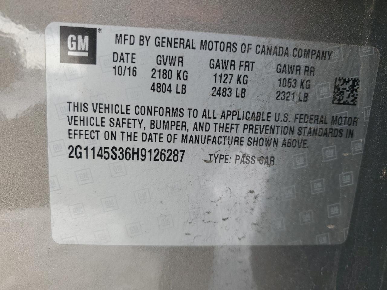 2017 CHEVROLET IMPALA