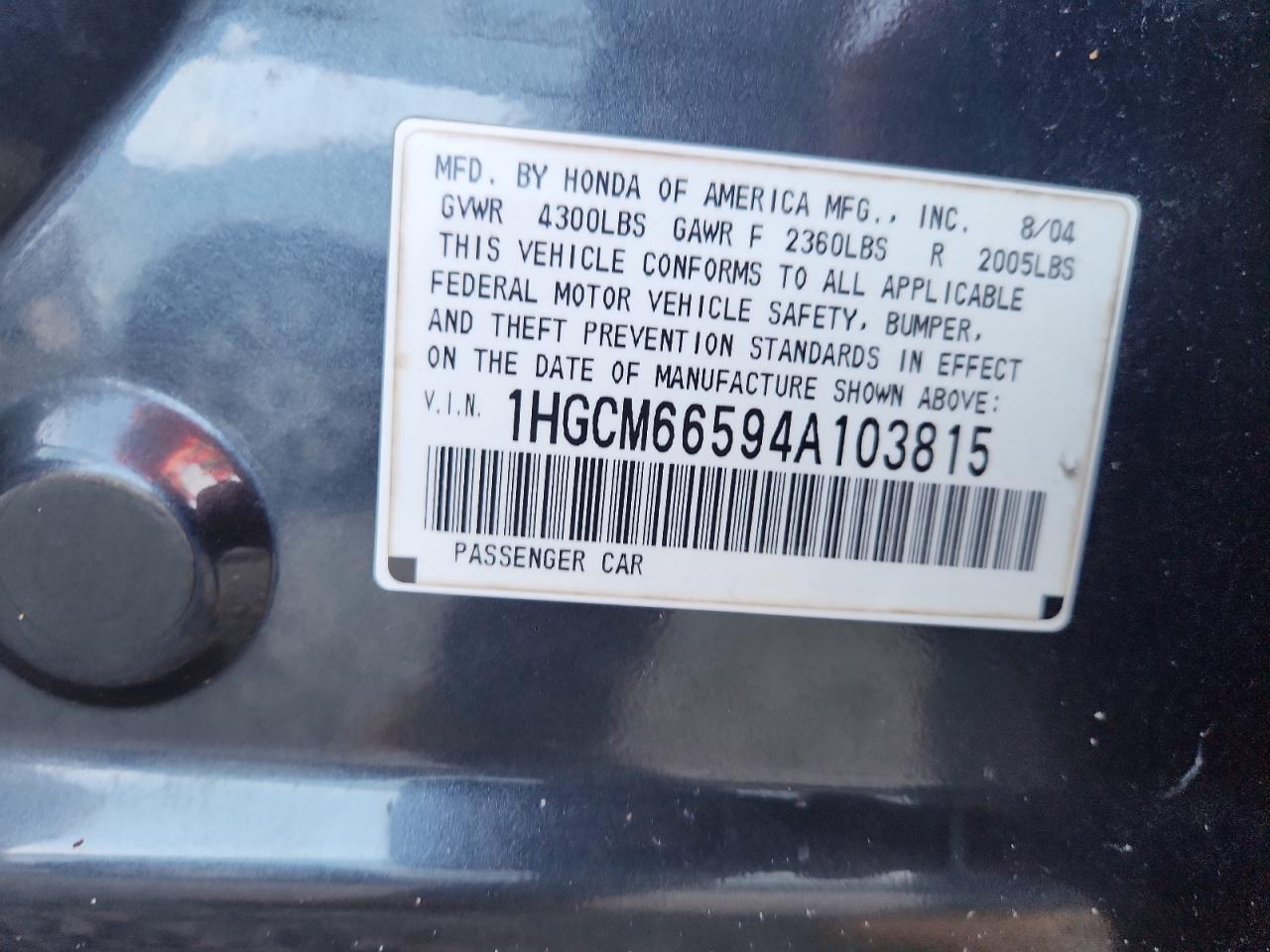 2004 HONDA ACCORD