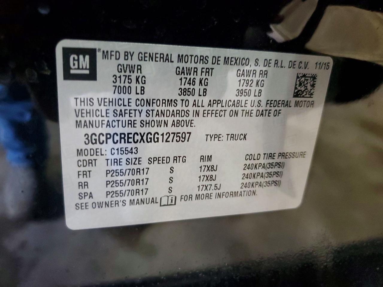 2016 CHEVROLET SILVERADO