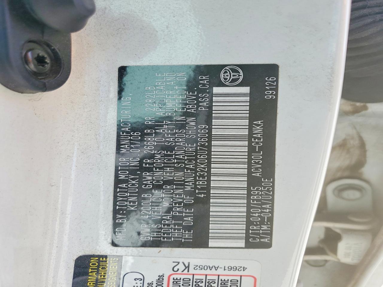 2006 TOYOTA CAMRY