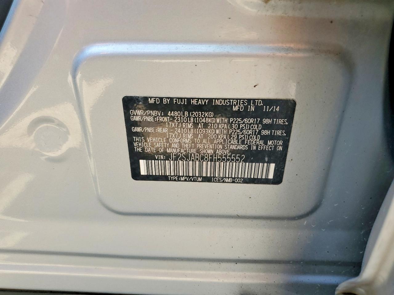 2015 SUBARU FORESTER