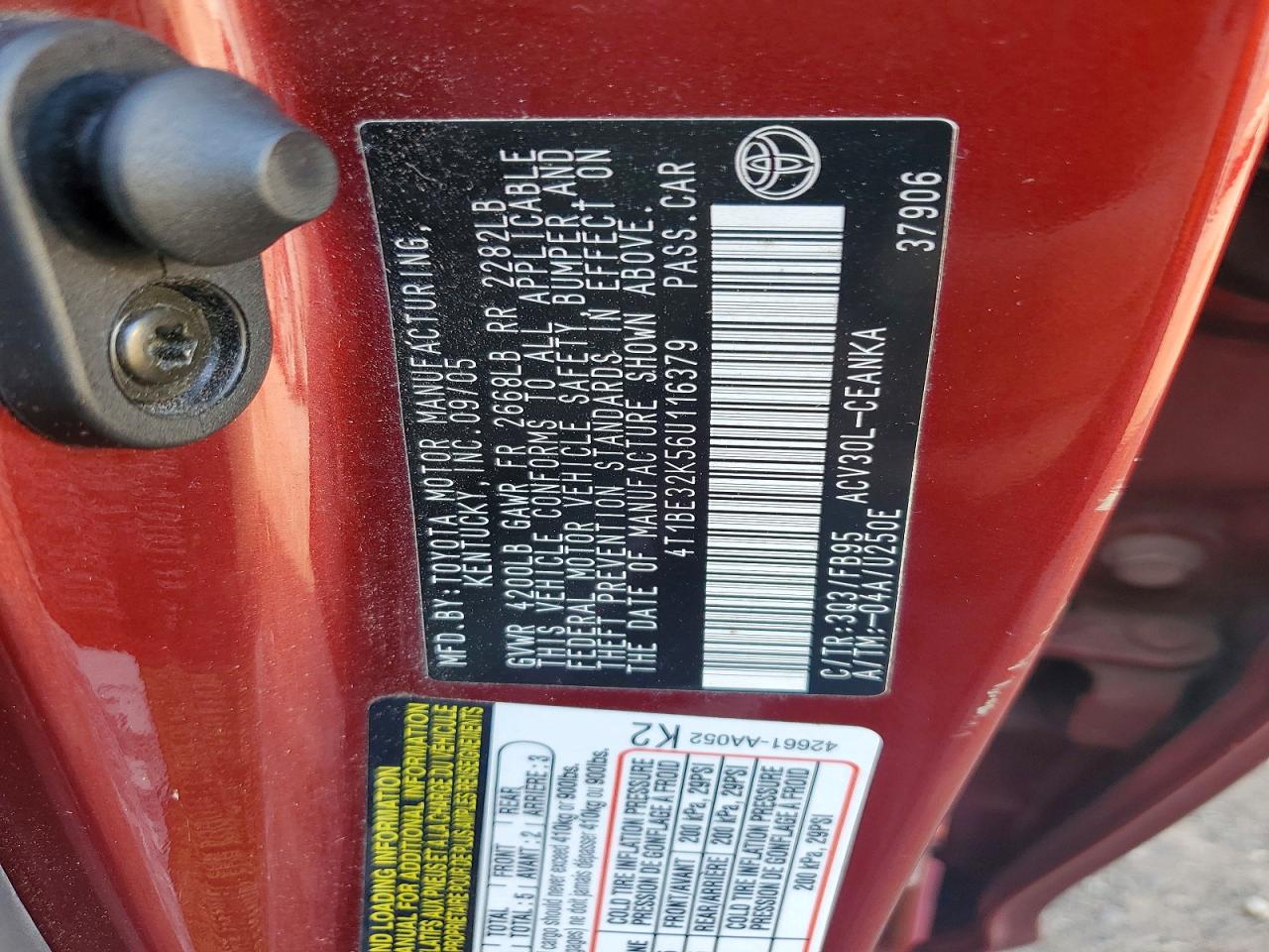 2006 TOYOTA CAMRY