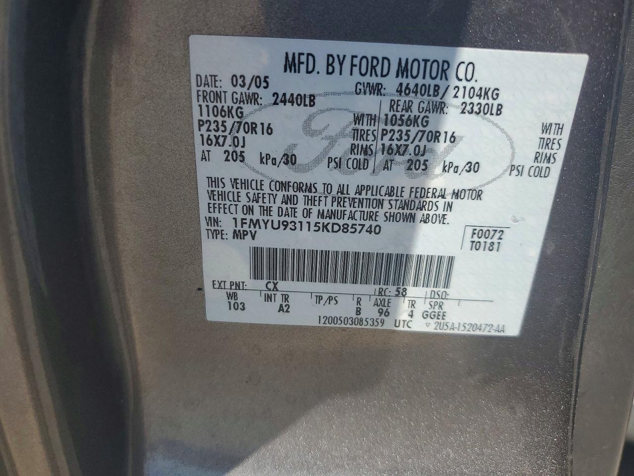 2005 FORD ESCAPE
