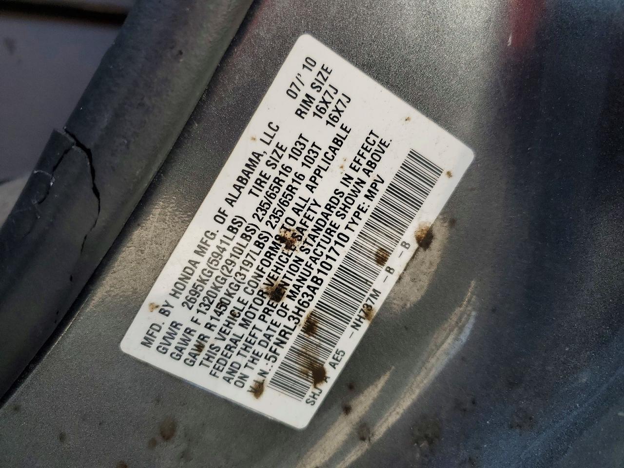 2010 HONDA ODYSSEY