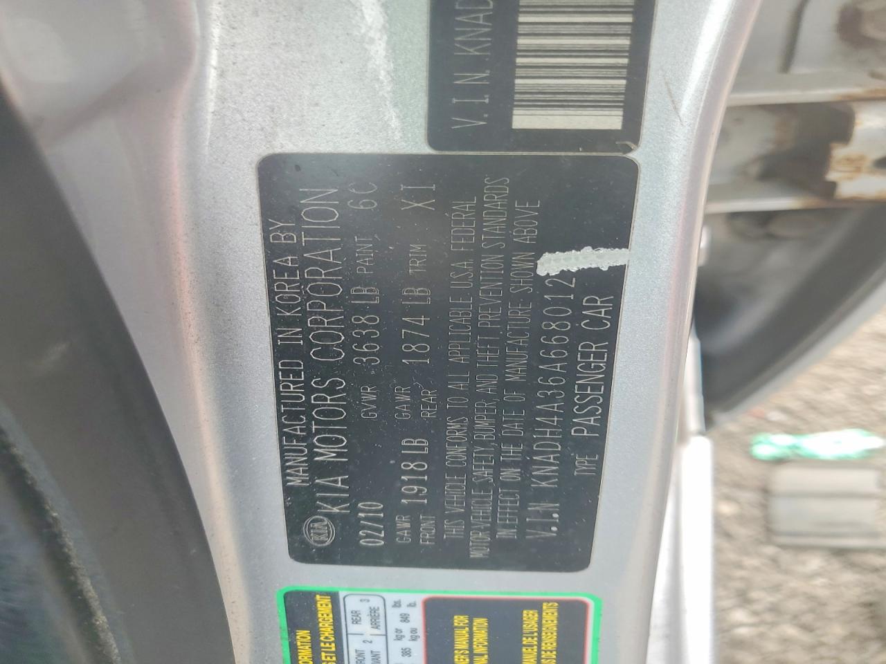 2010 KIA RIO