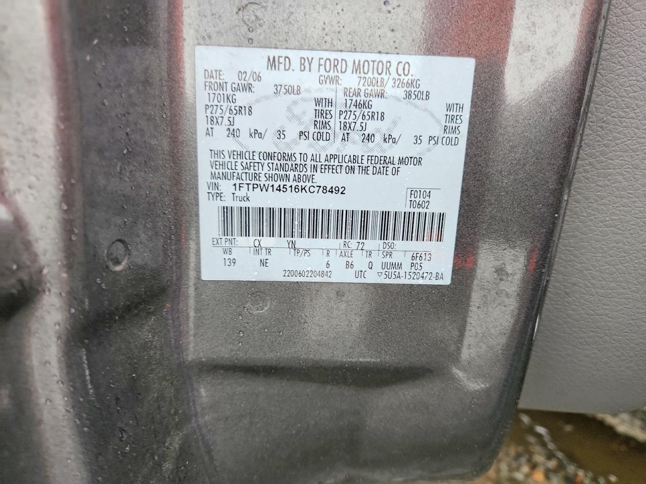 2006 FORD F150