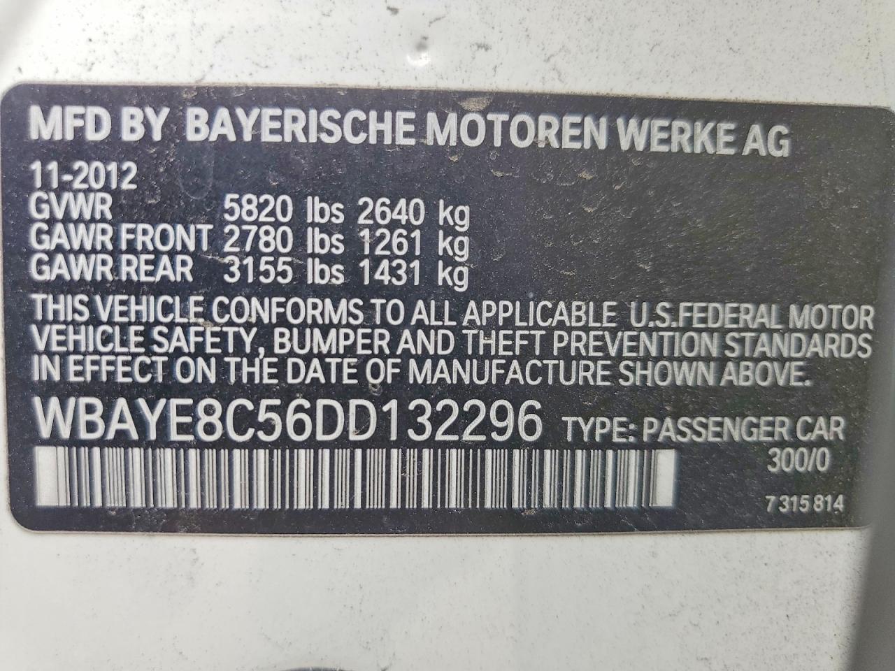 2013 BMW 7 SERIES