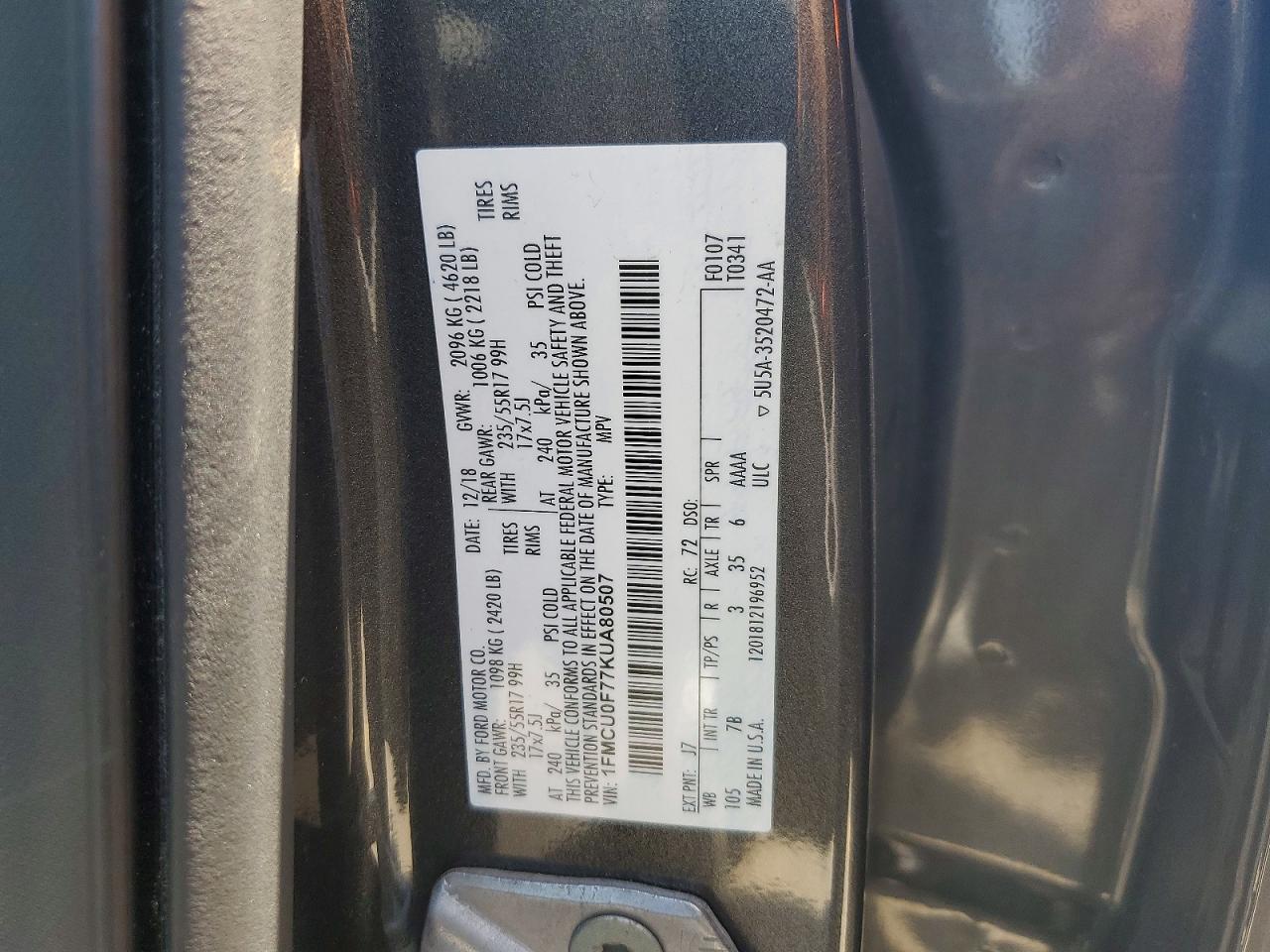 2019 FORD ESCAPE
