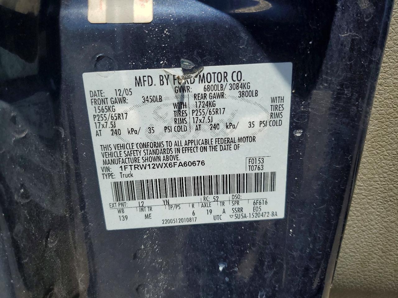 2006 FORD F150