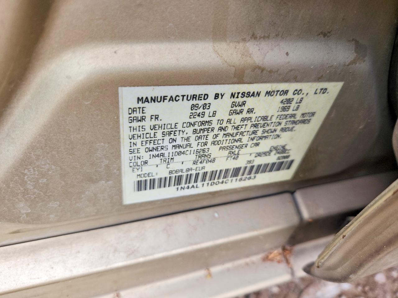 2004 NISSAN ALTIMA
