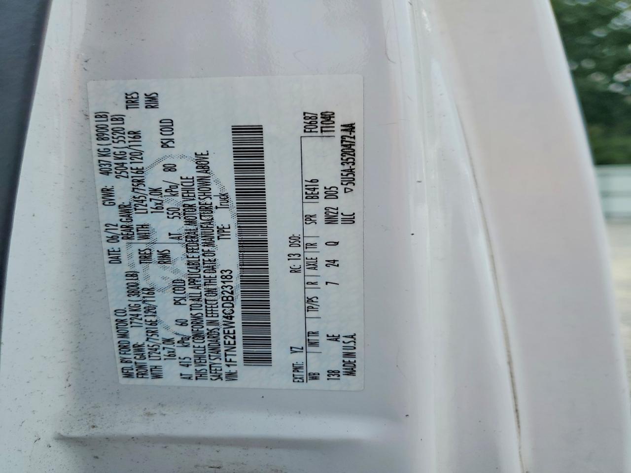 2012 FORD ECONOLINE