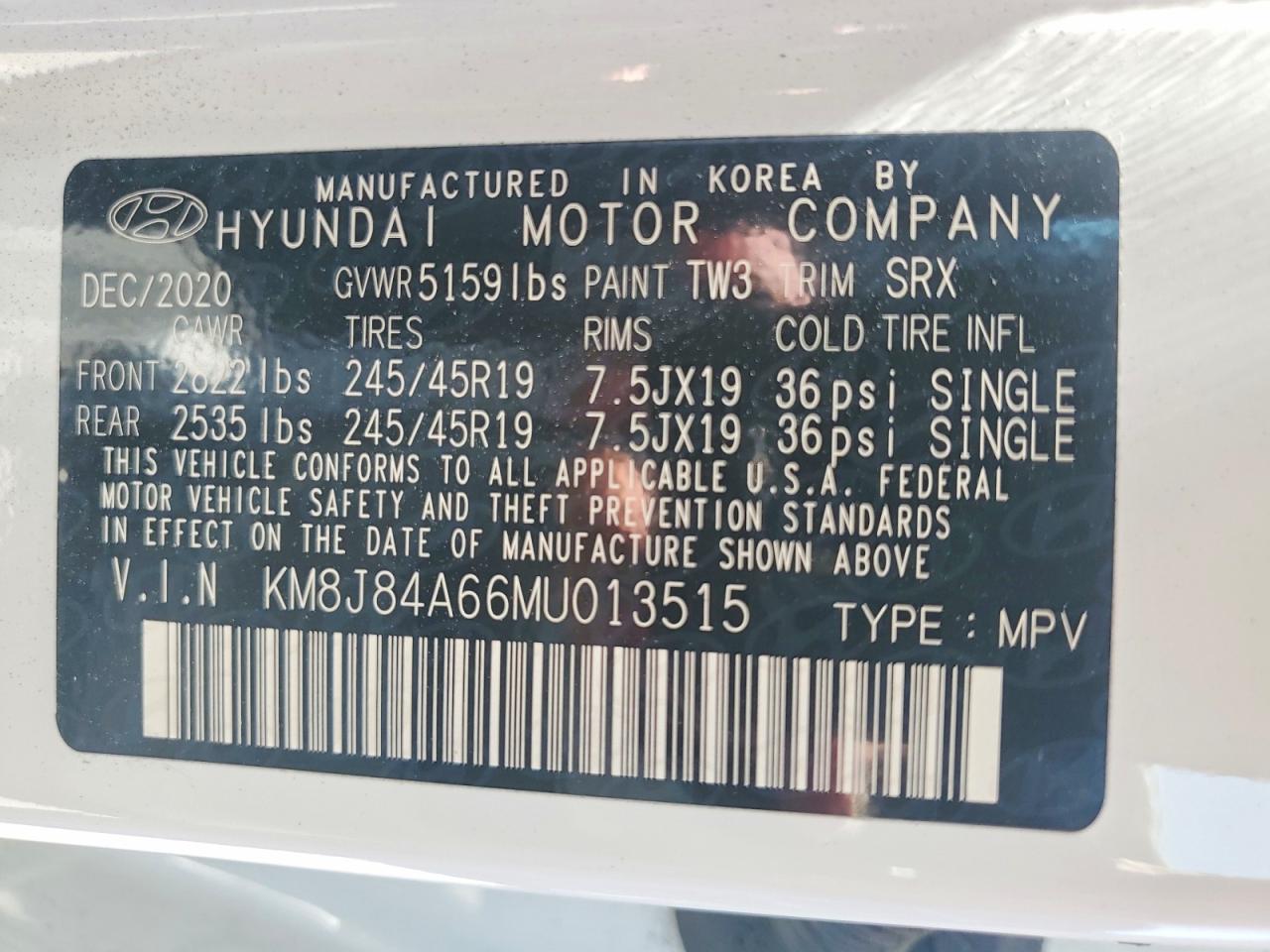2021 HYUNDAI NEXO