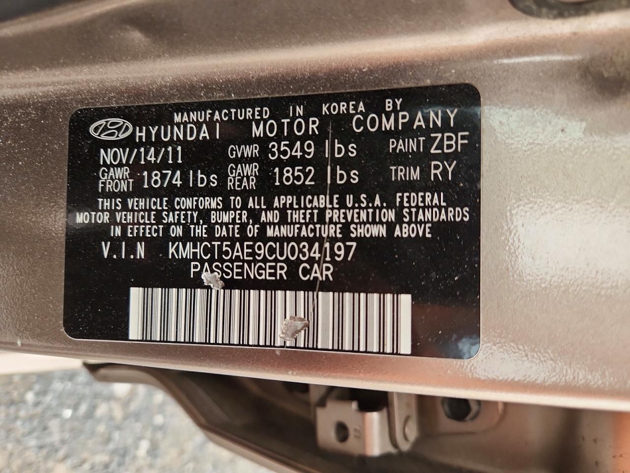 2012 HYUNDAI ACCENT