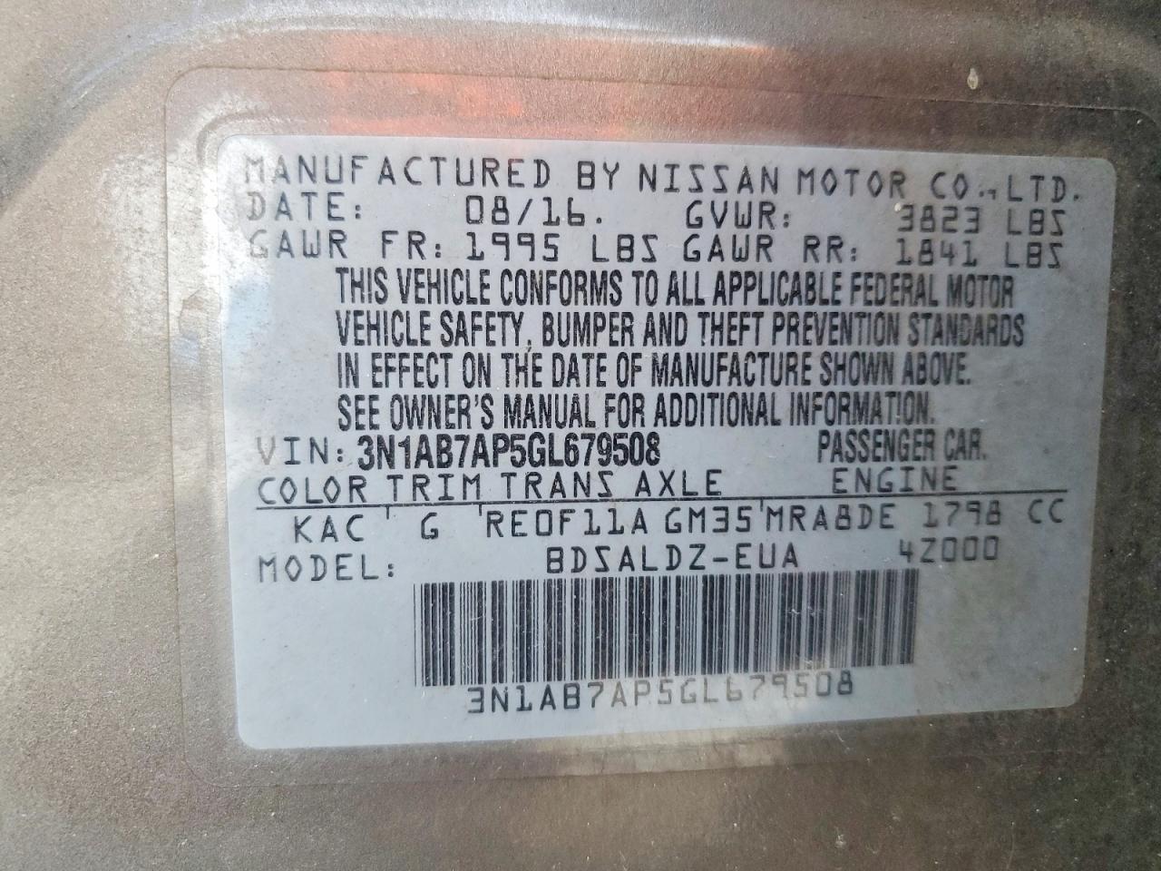 2016 NISSAN SENTRA