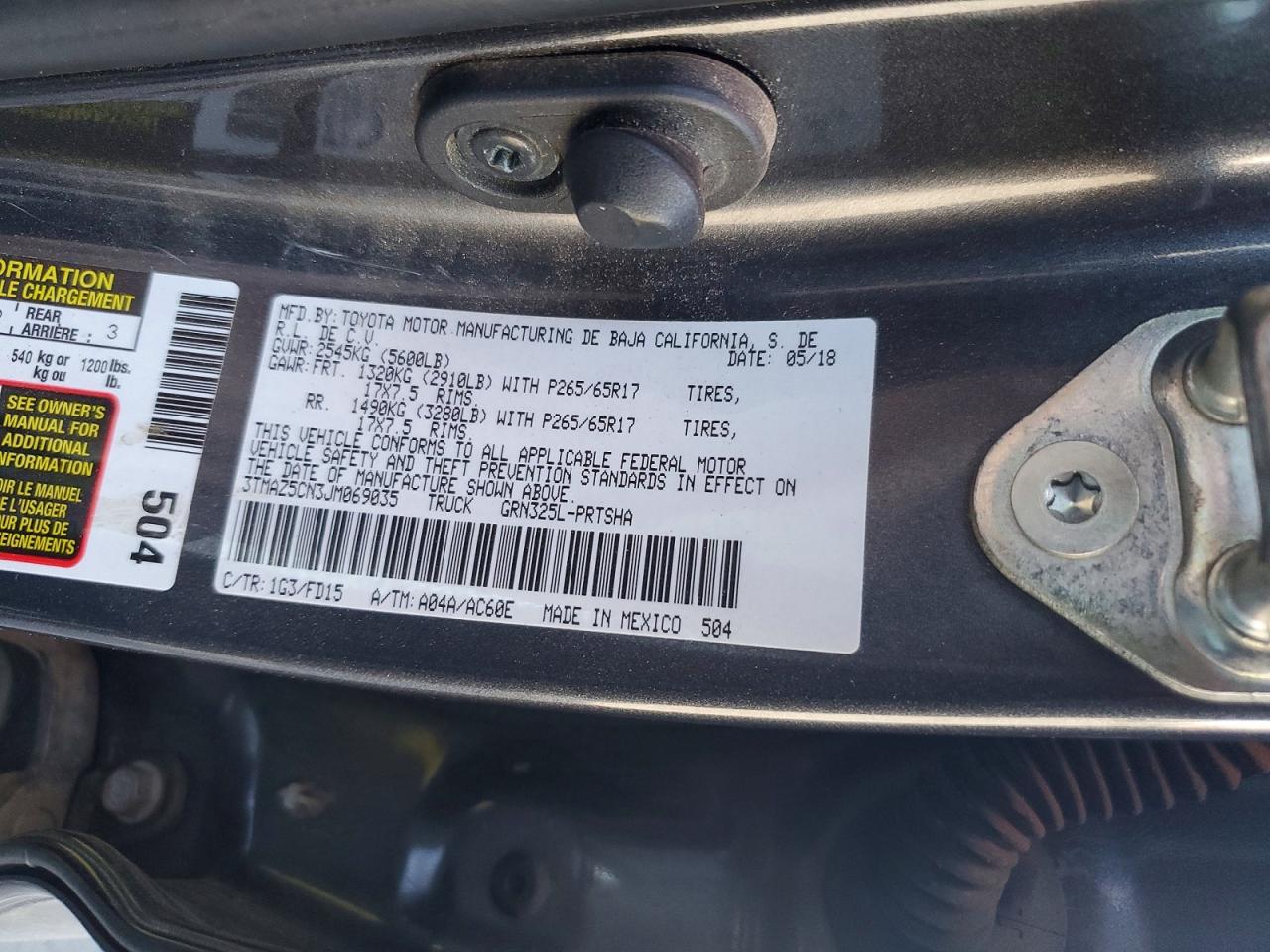 2018 TOYOTA TACOMA TRD