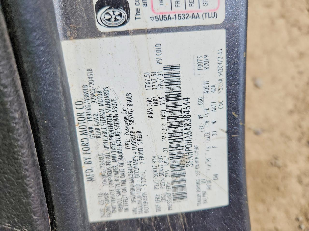 2010 FORD FUSION